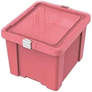 Caixa Organizadora Tramontina Basic com Tampa em Plástico Rosa 30 L Tramontina 92551061