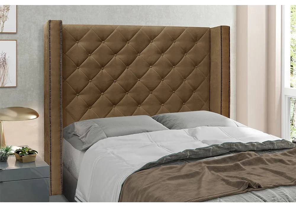 Cabeceira Vicenza Para Cama Box Casal 140 cm Suede Caramelo - D'Rossi