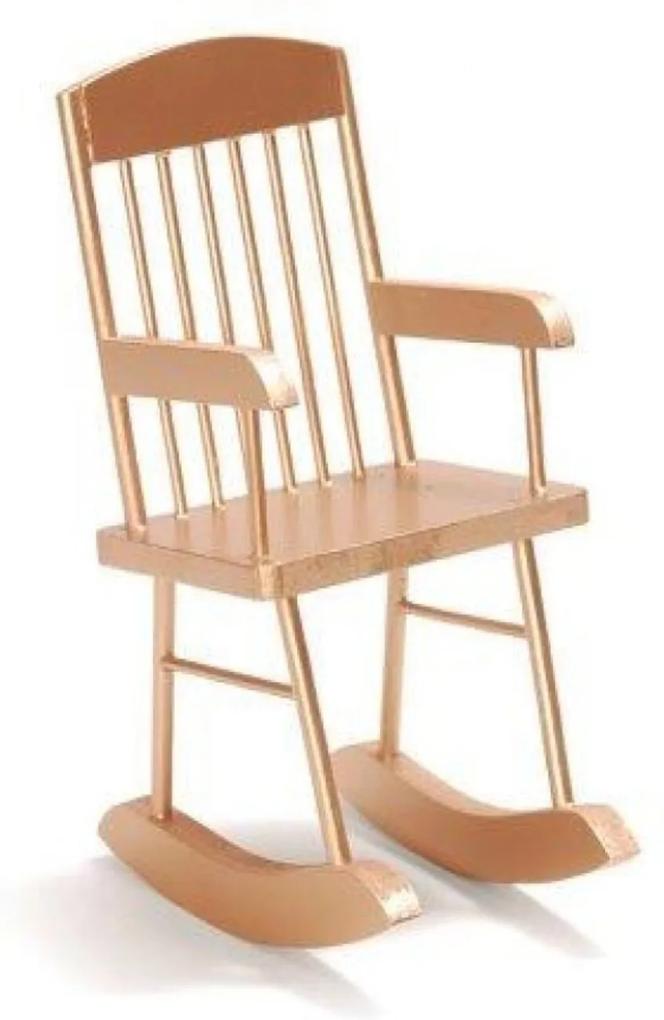 Enfeite Natalino Decorativo Cadeira de Balanço Dourada 25x10