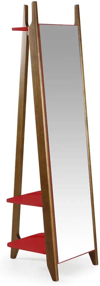 Espelho Stoka 169,5 cm 988 Nogal/Vermelho - Maxima