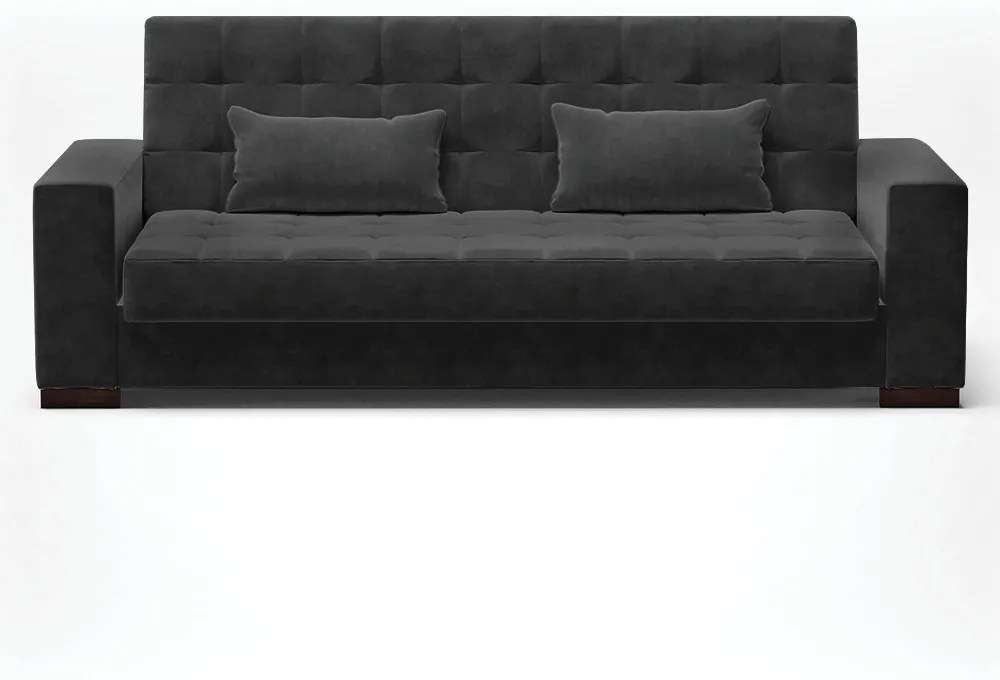 Sofá Cama Casal 3 Lugares 210cm Lisboa Suede  D03 - D'Rossi - Preto