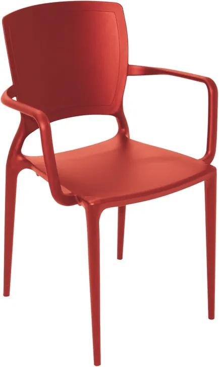 Cadeira Sofia com Braço Vermelho - Tramontina