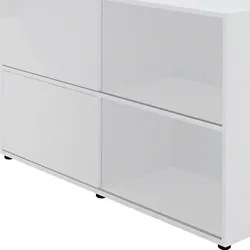 Mesa Escrivaninha em L Link e Estante Livreiro 90x187cm Lean A06 Branc