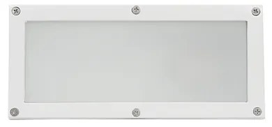 Balizador Embutir Aluminio Vidro Ip65 8,2X24cm - BRANCO