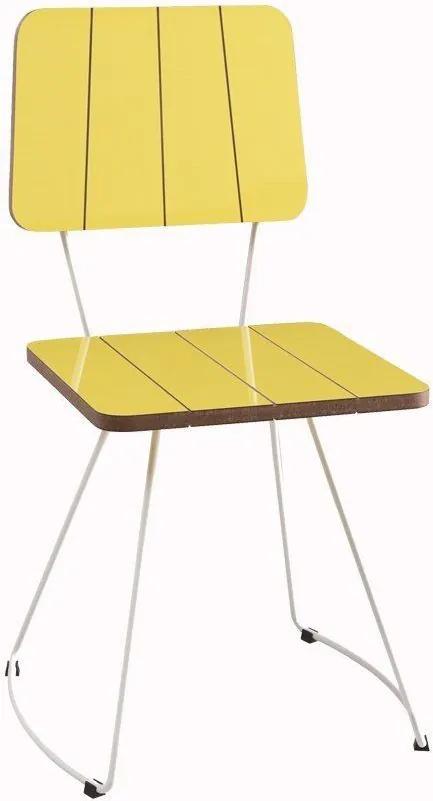 Cadeira Costela Meia Lua Amarelo - Daf Mobiliário