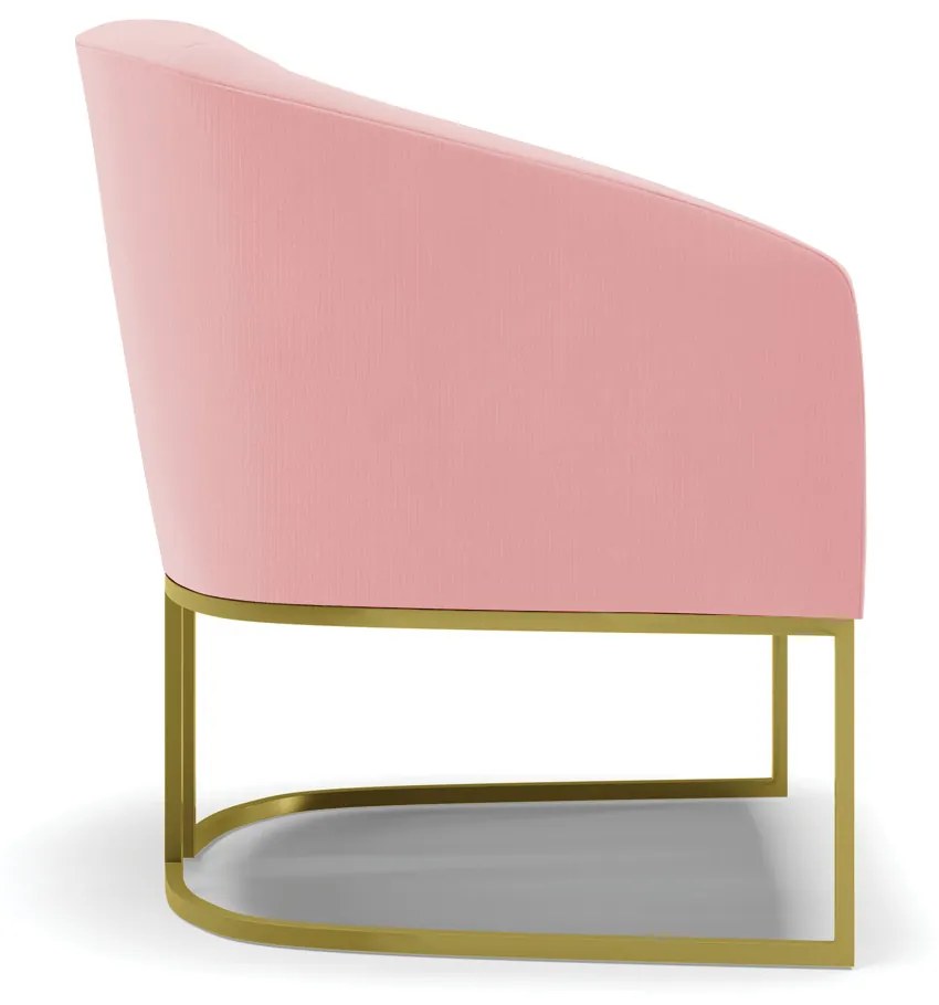 Poltrona Decorativa Industrial Dourado kit 2 Stella Suede D03 - D'Rossi - Rose