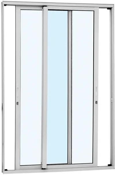 Porta de Correr Alumínio - 2 Folhas Móveis - Branco Alumifort 216x160x9,2cm - 77136525 - Sasazaki - Sasazaki