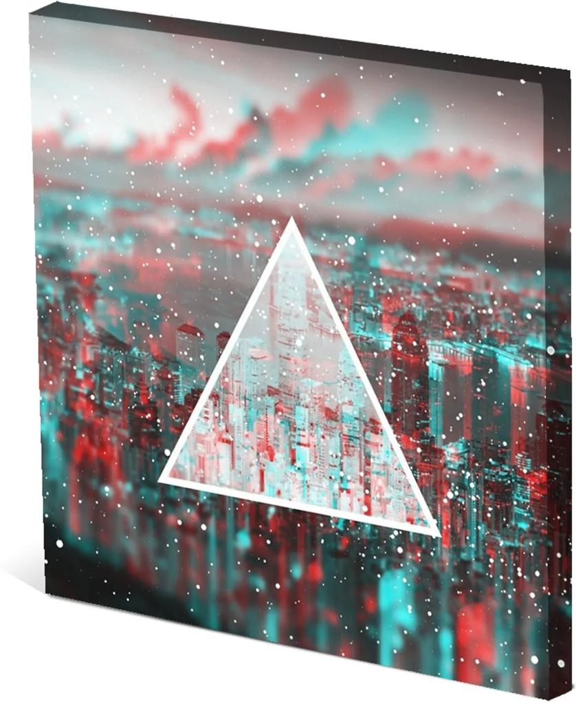 Tela Canvas 30X30 cm Nerderia e Lojaria triangles surreal colorido