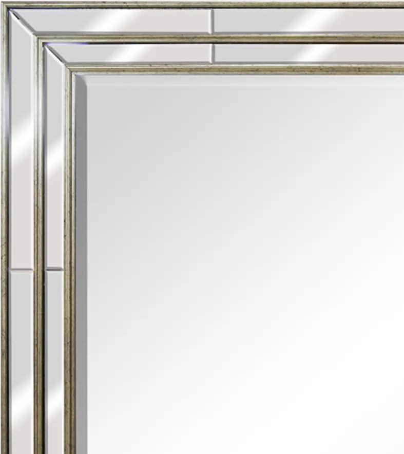 Espelho Retangular com Moldura Espelhada em Prata - 103x133cm