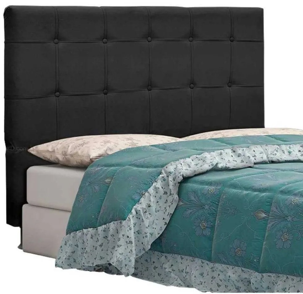 Cabeceira Tóquio para Cama Box Queen 160 cm Suede Preto D'Rossi