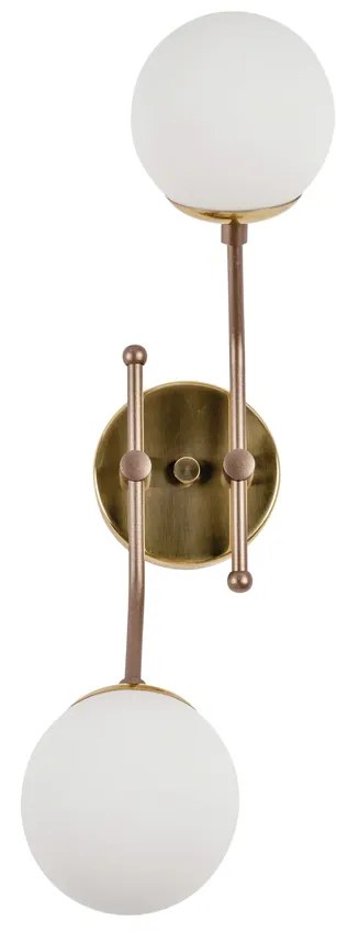 Arandela Pipoca 17X52X21Cm 2Xg9 / Globo Ø12Cm | Usina 16741/2 (CP-M - Champagne Metálico, CLEAR)