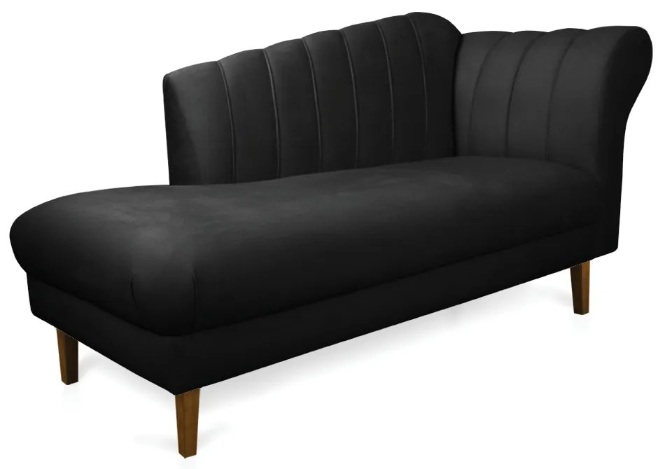 Divã Recife Suede 165 cm Pés Chanfrado Castanho - D'Rossi - Preto