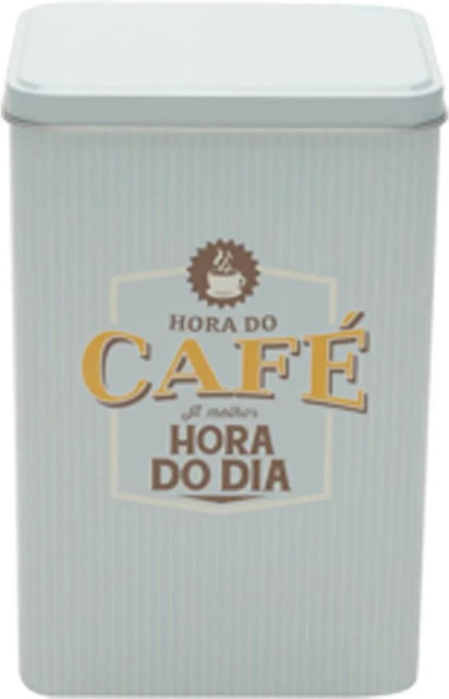Lata Metal Expresso Coffee Better Hour Azul 12.8X9.9X19.9Cm Urban