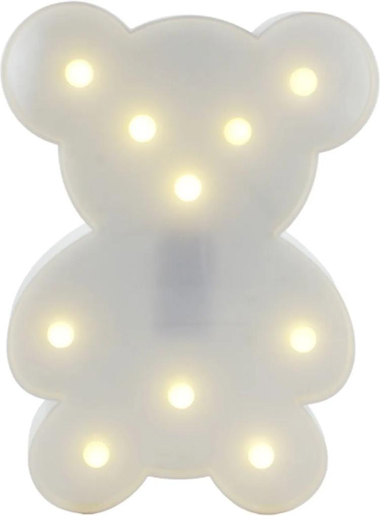 Luminária Luminoso LED  Decorativo Adoraria Urso Uminoso  Multicolorido Branco