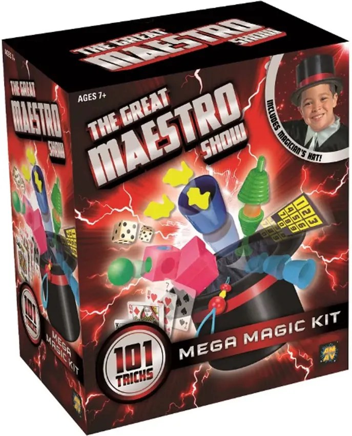 Kit de Mágica Mega com 101 Truques + Cartola de Mágico Multikids
