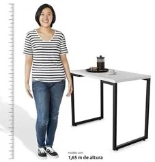 Mesa de Cozinha Bistrô Porto Branco 120cm com 4 Banquetas Industriais