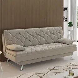 Sofá Cama para Sala de Estar Quarto 193cm Bela M22 Suede Bege - Mpozen