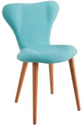 Cadeira Estofada Jacobsen com Pés Palito Tauri - Azul Turquesa