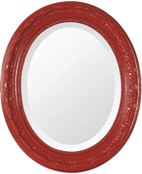 Espelho Oval Bisotê Vermelho Luxo Médio