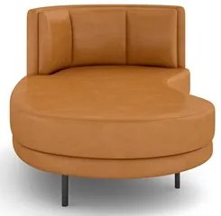 Chaise Longue Divã 164cm Braço Direito Logus D06 Sintético Caramelo -