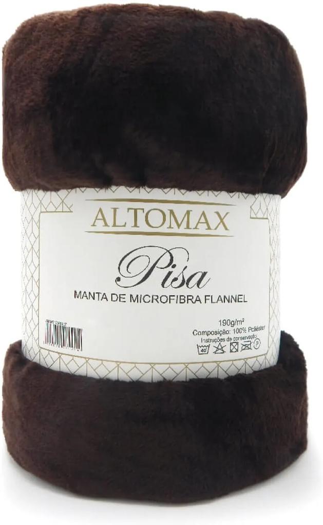 Manta Microfibra Flannel Solteiro Pisa 1,50x2,20 - Altomax - Café