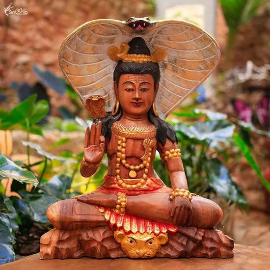 Escultura Shiva em Madeira 40cm | Bali