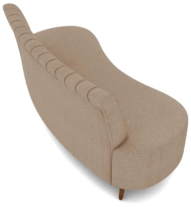 Sofá 2 Lugares Living 135cm Pé Palito Maraú Bouclê Creme K01 - D'Rossi