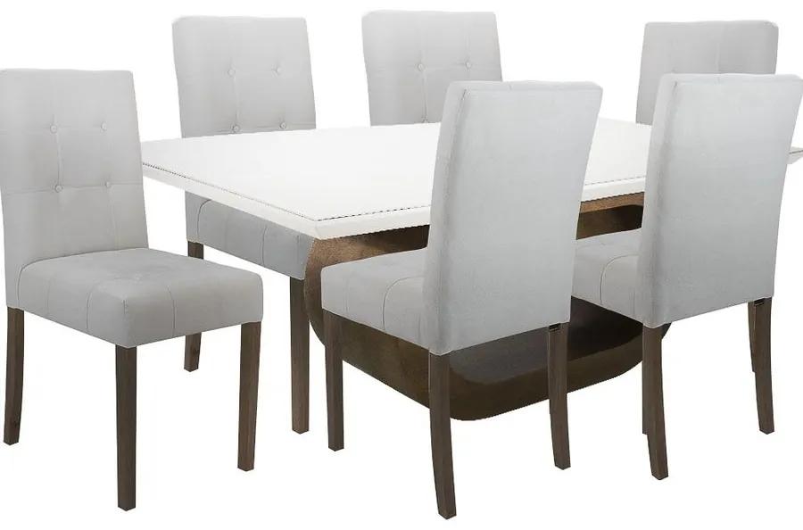Conjunto Sala de Jantar Mesa Barollo com 6 Cadeiras Ibirapuera - Wood Prime 43026