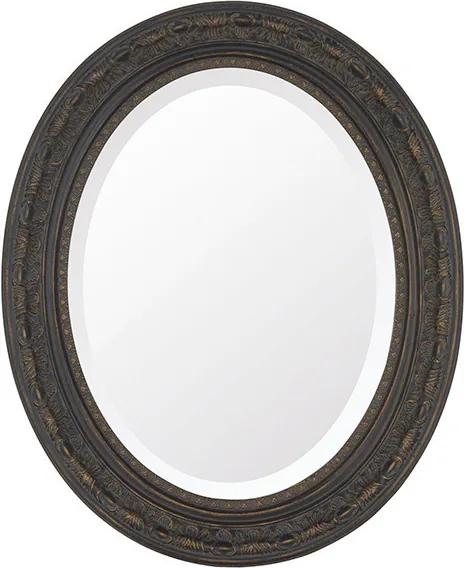 Espelho Oval Bisotê Marrom Rustico Médio