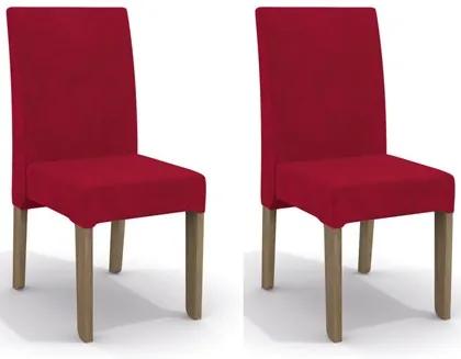 Kit 2 Cadeiras CAD107 para Sala de Jantar Nogal/Vermelho - Kappesberg
