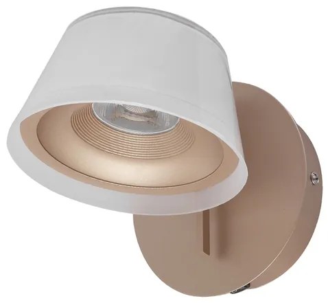 Arandela Led Metal Aluminio Champagne 6w 3000k Copo