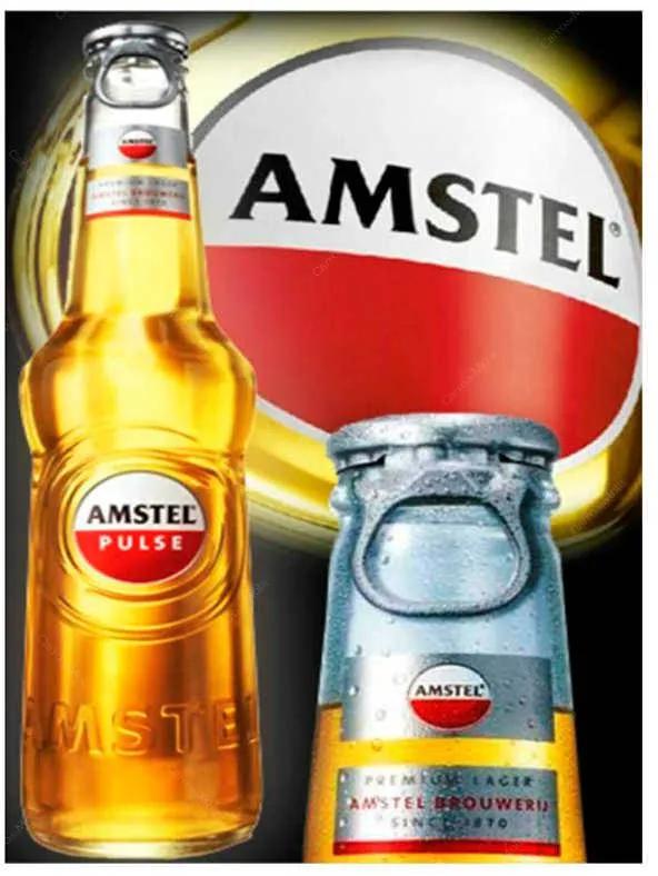 Placa Decorativa Amstel Garrafa com Impressão Digital em Metal