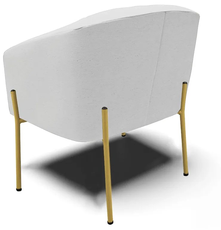 Poltrona Decorativa Pé de Ferro Dourado Kit 2 Stella Linho D03 - D'Rossi - A05 Cinza