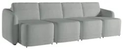 Sofá Cama Casal para Sala 436cm Polska Z08 Boucle Cinza Claro - Mpozen