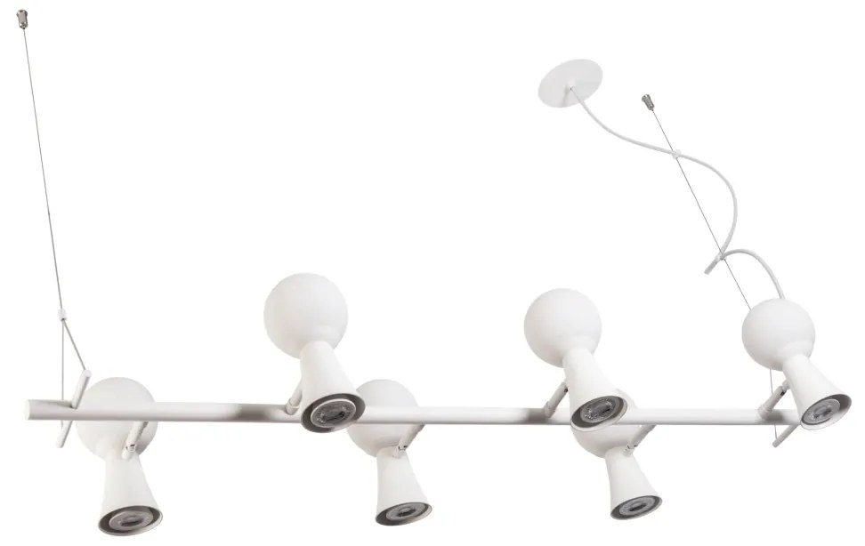 Pendente Dirham 114X32,4X18,6Cm 6Xg9 + 6Xmr16 Alumínio E Globo Ø10Cm |... (PT - Preto Texturizado, AMBAR)