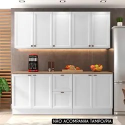 Armário de Cozinha Modulado 4 Peças Sem Tampo CJ5 Duna P09 Branco - Mp