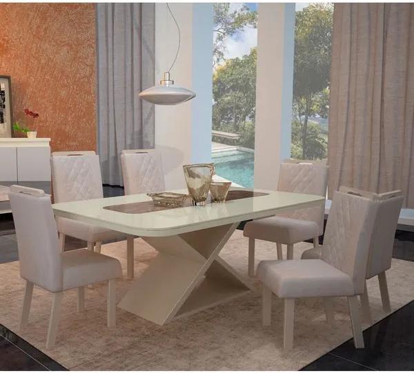 Sala de jantar Armany Luxo com 6 cadeiras - Bom Pastor Fendy/2028