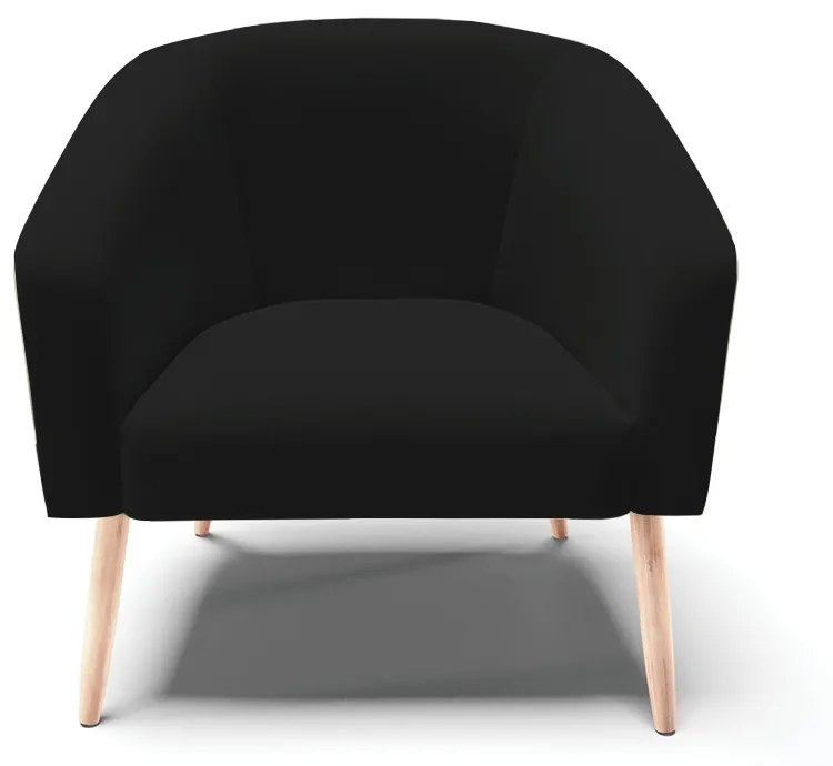 Poltrona Decorativa Pé Palito Natural Stella Linho D03 - D'Rossi - A79 Preto