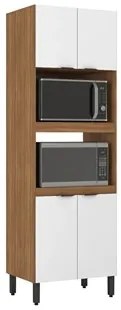 Paneleiro Duplo Forno 4 Portas Firenze D02 Amendola/Branco - Mpozenato
