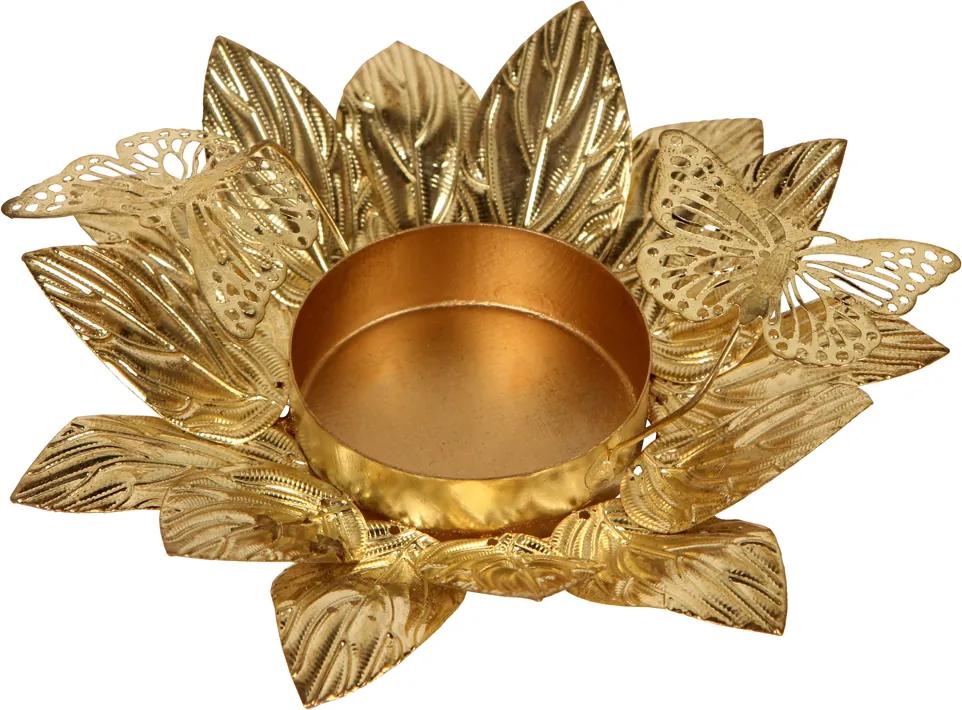 Castiçal de Metal Golden Flower II