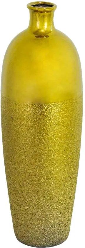 Vaso Decorativo em Cerâmica Dourada - 54x18x18cm