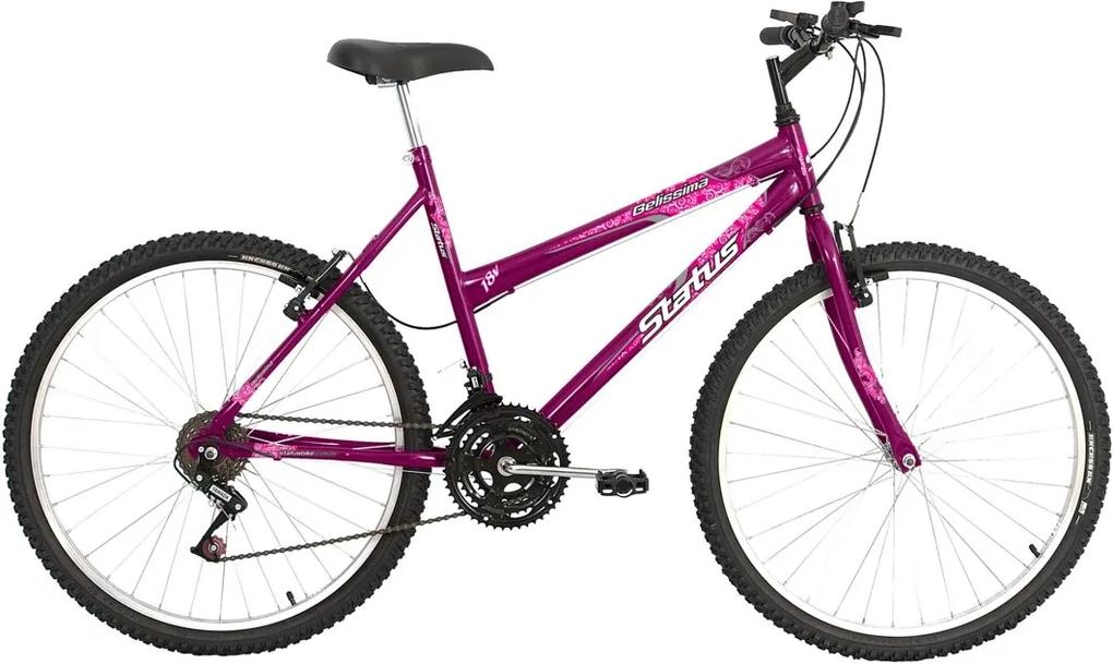 Bicicleta Status Bike Belíssima Aro 26 18 Marchas - Violeta