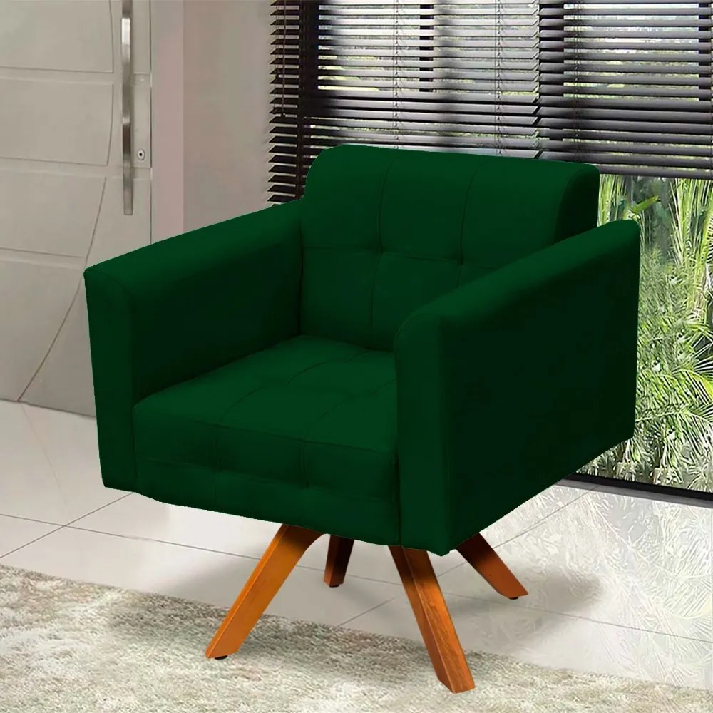 POLTRONA GIRATORIA ELISA SUEDE BASE MADE - Verde