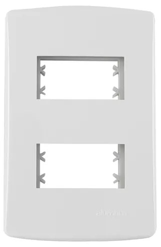 Placa 2 Modulo Com Suporte 4x2 Plastico Branco Bianco