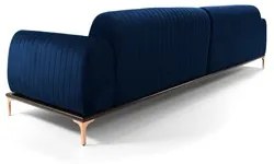 Sofá 255cm 4 Lugares com Chaise Direito Pés Gold Molino C-304 Veludo A