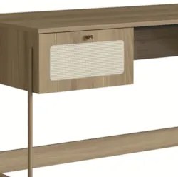 Mesa Escrivaninha Home Office Pé Metal Arlo A10 Hanover/Dourado - Mpoz