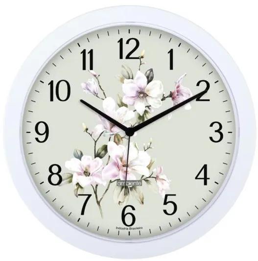 Relógio de Parede Redondo Floral