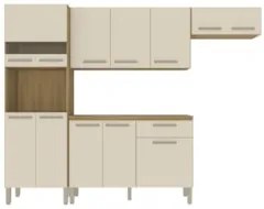 Cozinha Compacta Com Balcão 251cm Louis Plus Freijó/Soft Z06 - Mpozena