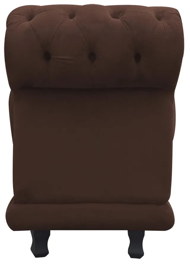 Kit 02 Recamier Barcelona Namoradeira Calçadeira Suede D'Rossi - Marrom
