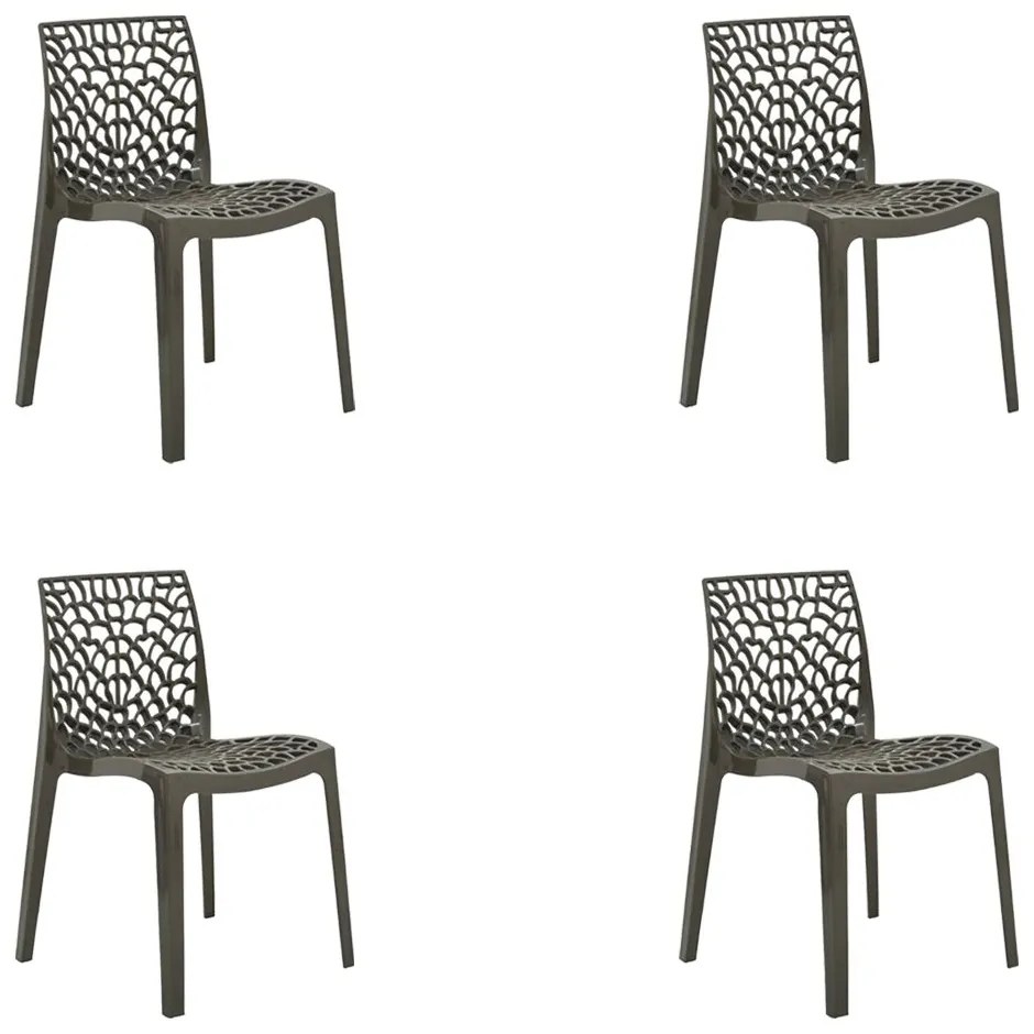 Kit 4 Cadeiras Decorativas Sala e Cozinha Cruzzer (PP) Marrom G56 - Gran Belo